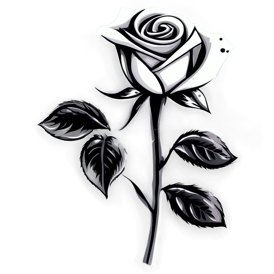 Romantic Rose Black And White Png 06132024 PNG Image