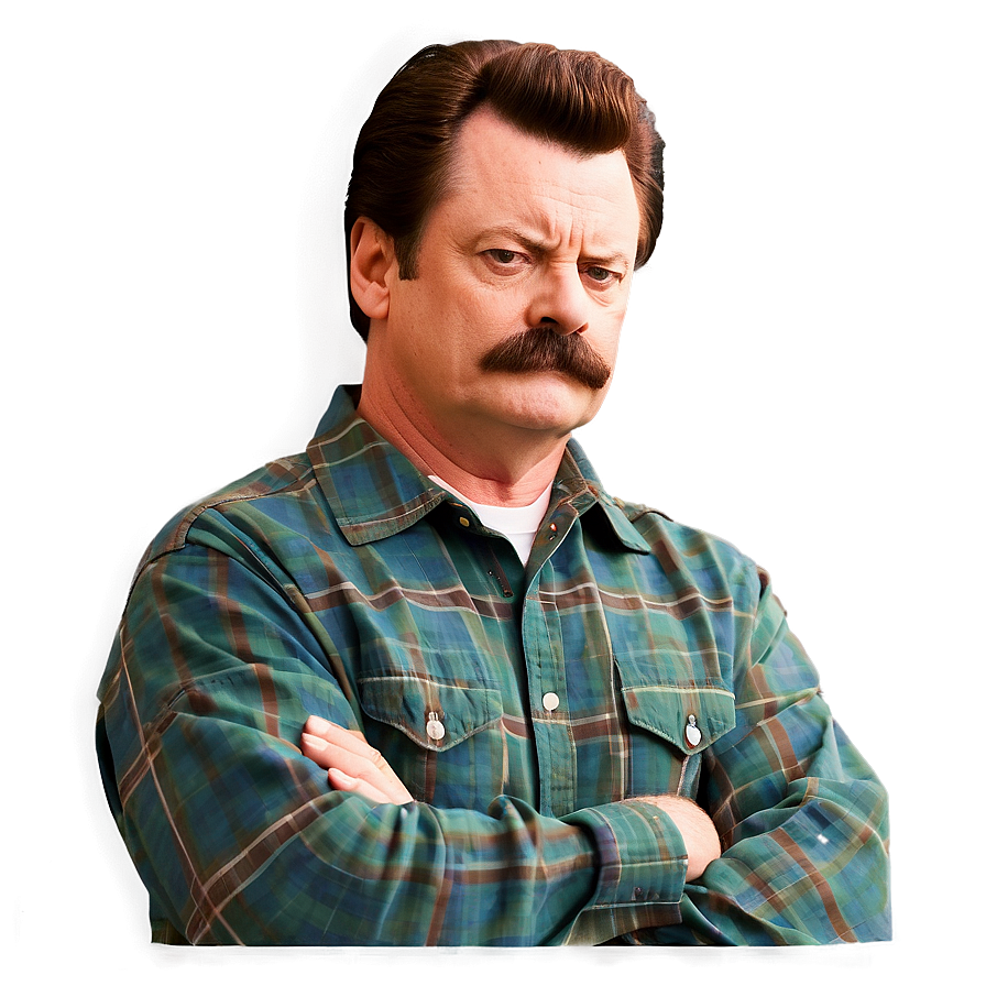 Ron Swanson Smirk Png 06242024 PNG Image