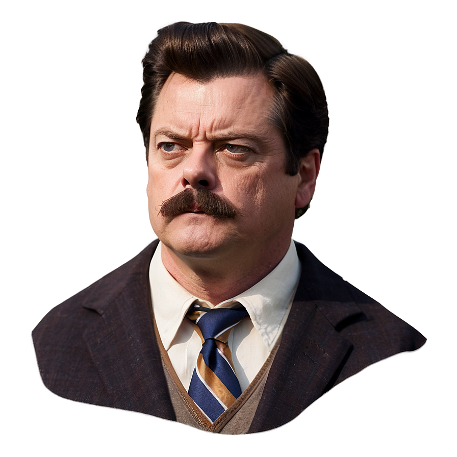 Ron Swanson Stare Png 06242024 PNG Image