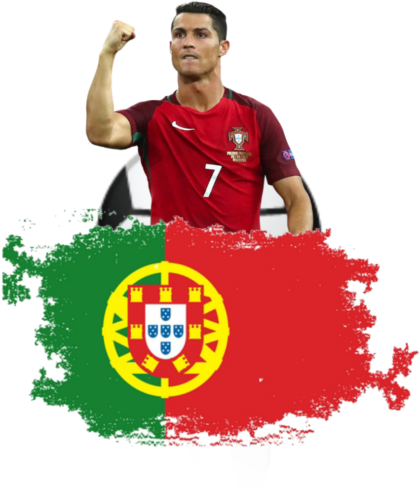 Ronaldo Celebration Portugal Flag PNG Image