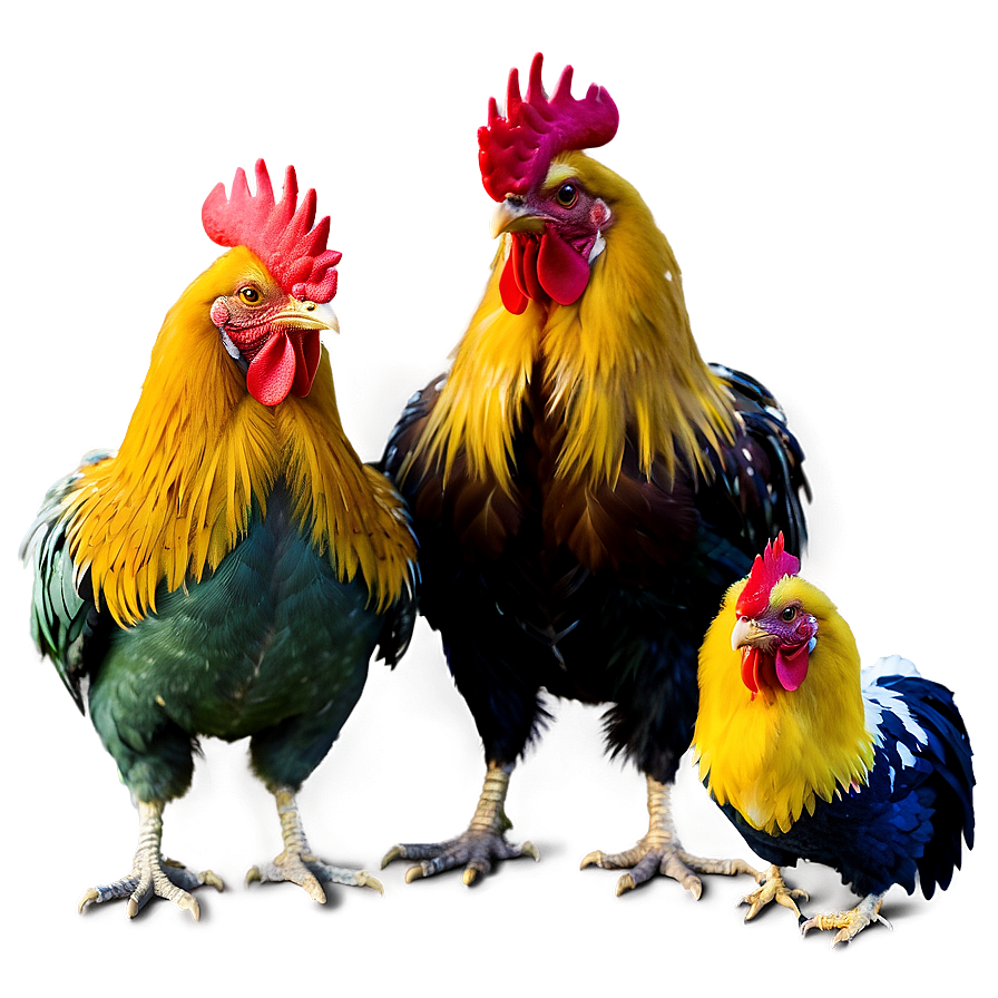 Rooster Family Portrait Png Kkw64 PNG Image