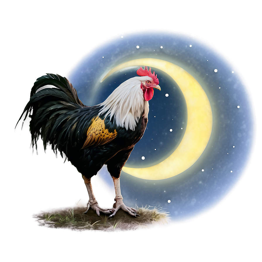 Rooster In The Moonlight Png Xiv PNG Image