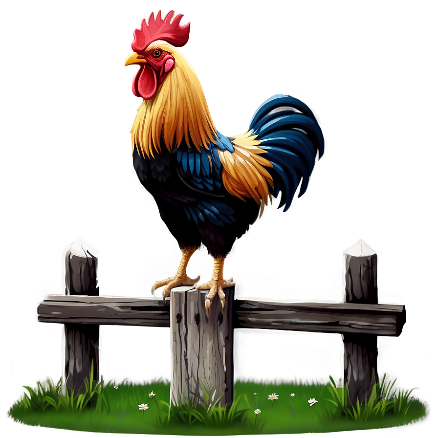 Rooster On Fence Post Png Dno70 PNG Image