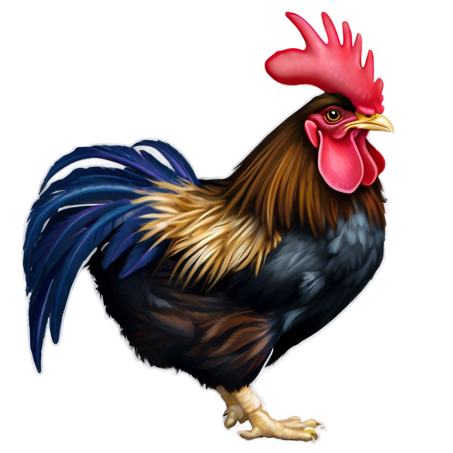 Rooster With Chicks Png Crf PNG Image