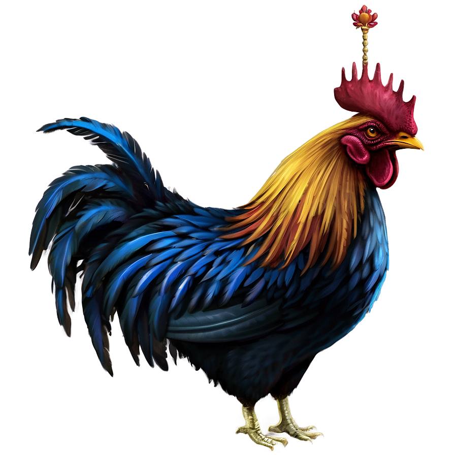 Rooster With Crowns Png Rop PNG Image