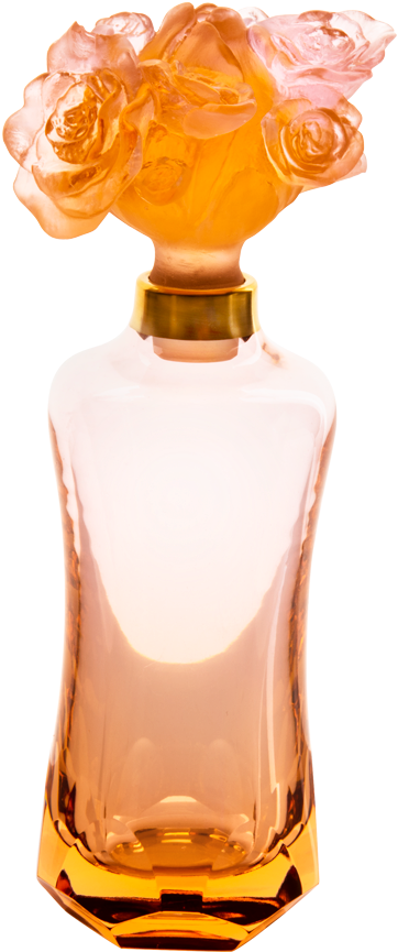 Rose Adorned Perfume Bottle PNG Image