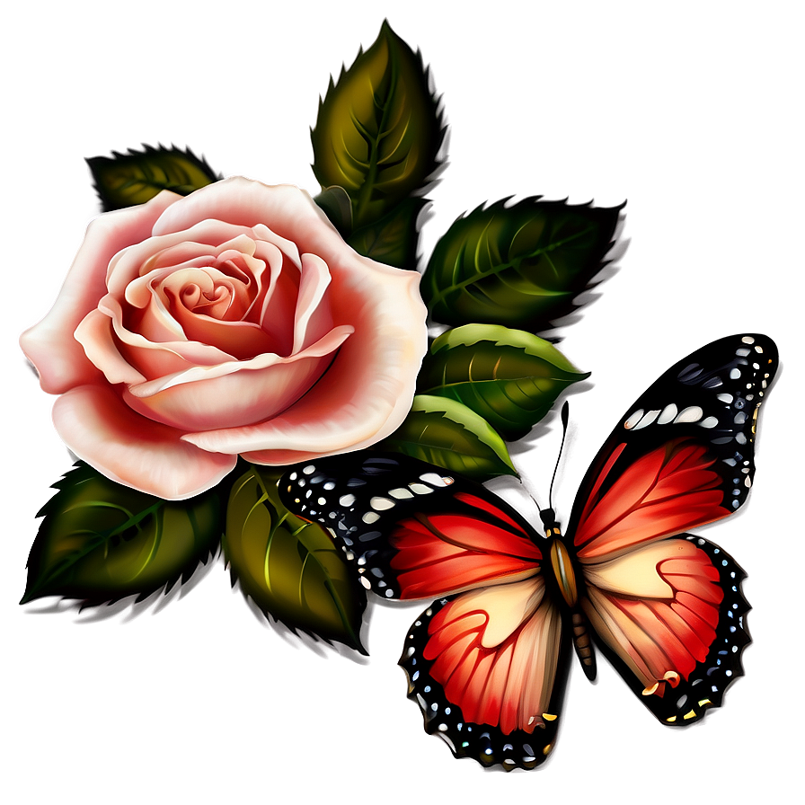 Rose And Butterfly Clipart Png 26 PNG Image