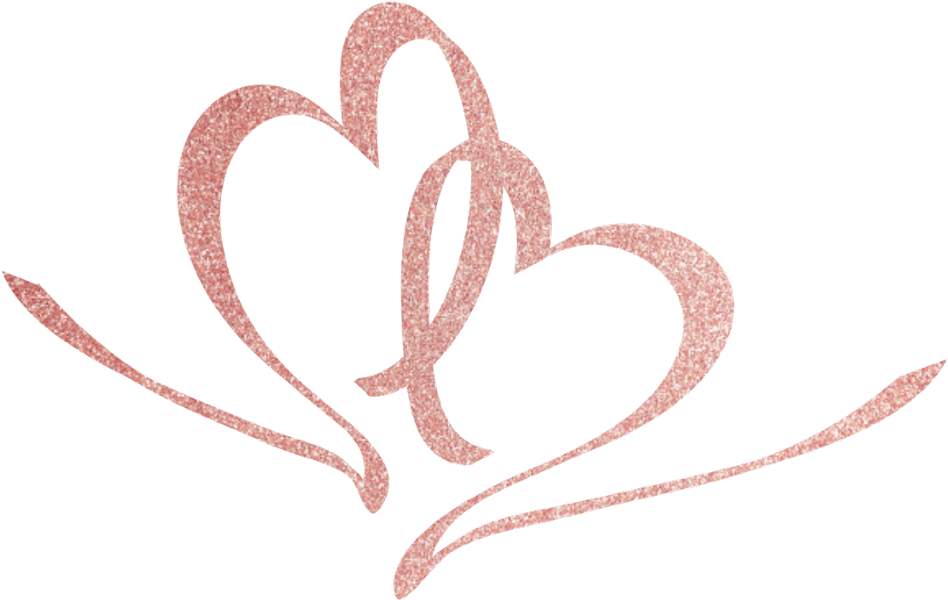 Rose Glitter Hearts Overlay PNG Image