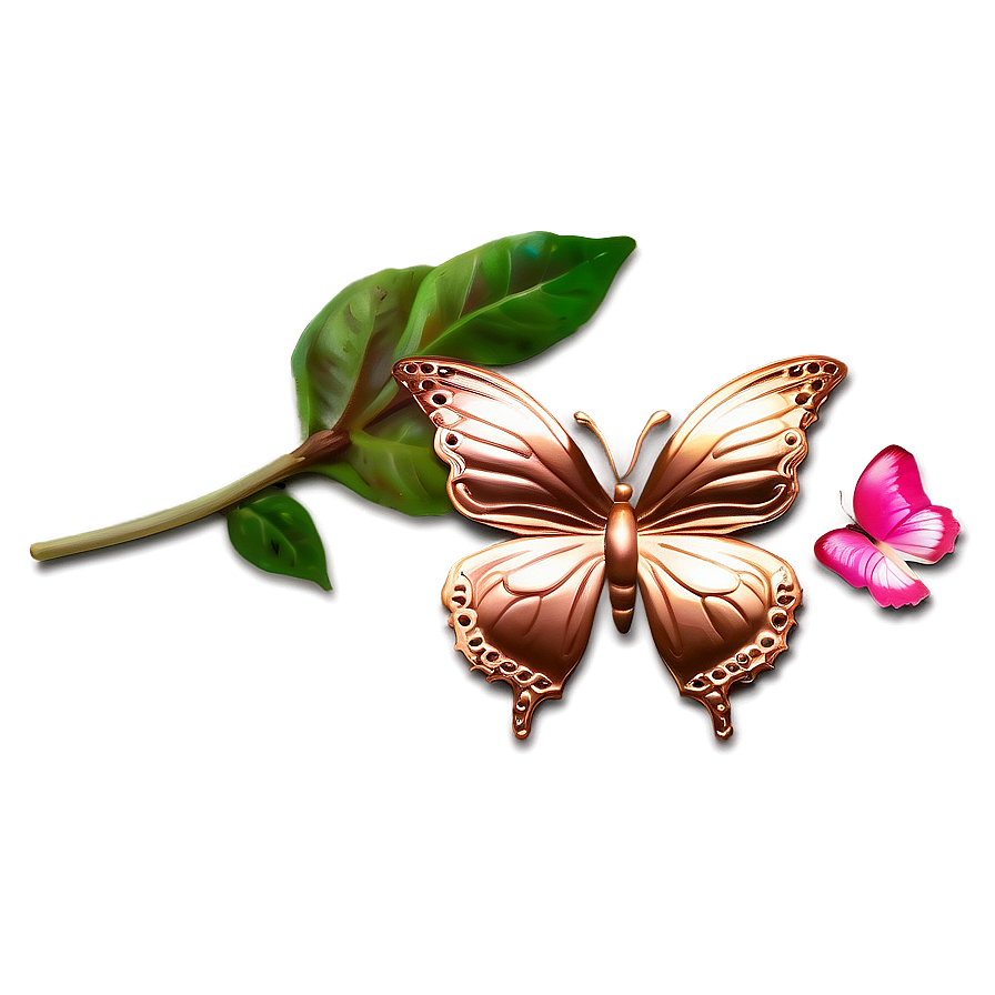 Rose Gold Butterfly Accessories Png Vsu PNG Image