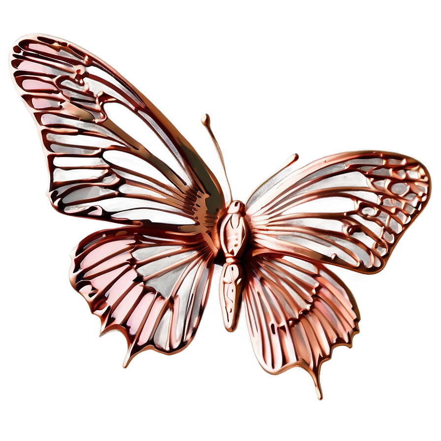 Rose Gold Butterfly Art Png 14 PNG Image