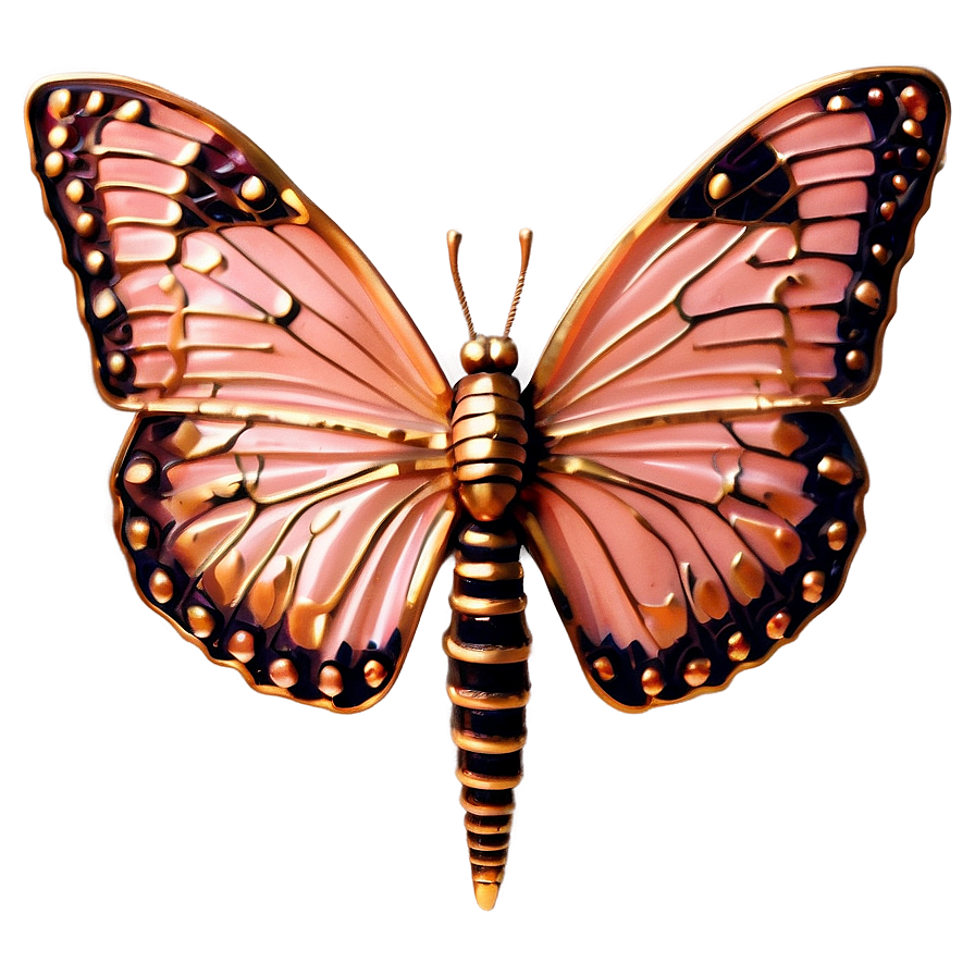 Rose Gold Butterfly C PNG Image