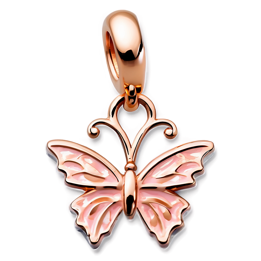 Rose Gold Butterfly Charm Png Gcg PNG Image