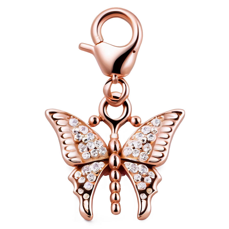 Rose Gold Butterfly Charm Png Tri83 PNG Image