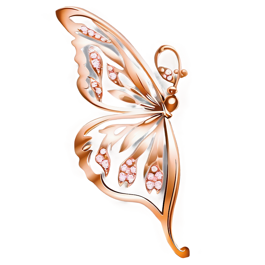 Rose Gold Butterfly Decoration Png Ndf PNG Image