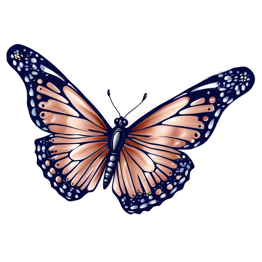 Rose Gold Butterfly Drawing Png 06282024 PNG Image