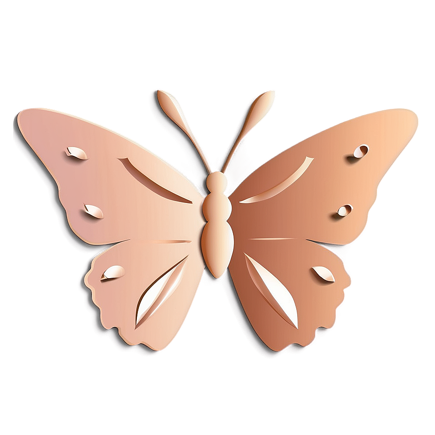 Rose Gold Butterfly Emblem Png 06282024 PNG Image