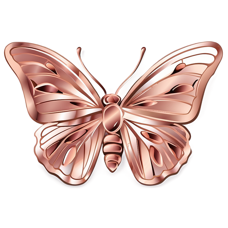 Rose Gold Butterfly Graphic Png Yws73 PNG Image