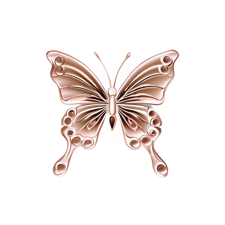 Rose Gold Butterfly Tattoo Design Png Bjf PNG Image