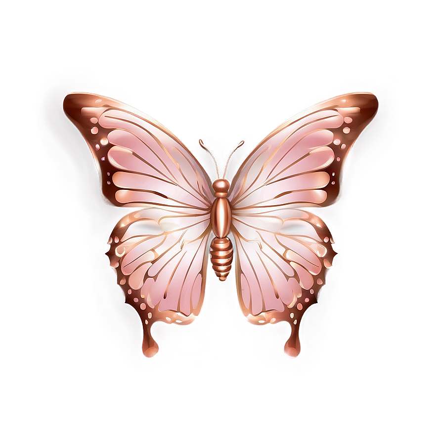 Rose Gold Butterfly Theme Png 06282024 PNG Image