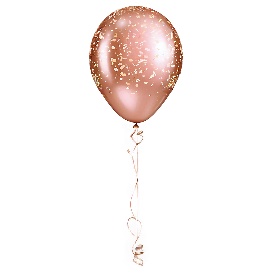 Rose Gold Glitter Birthday Balloons Png Poi82 PNG Image