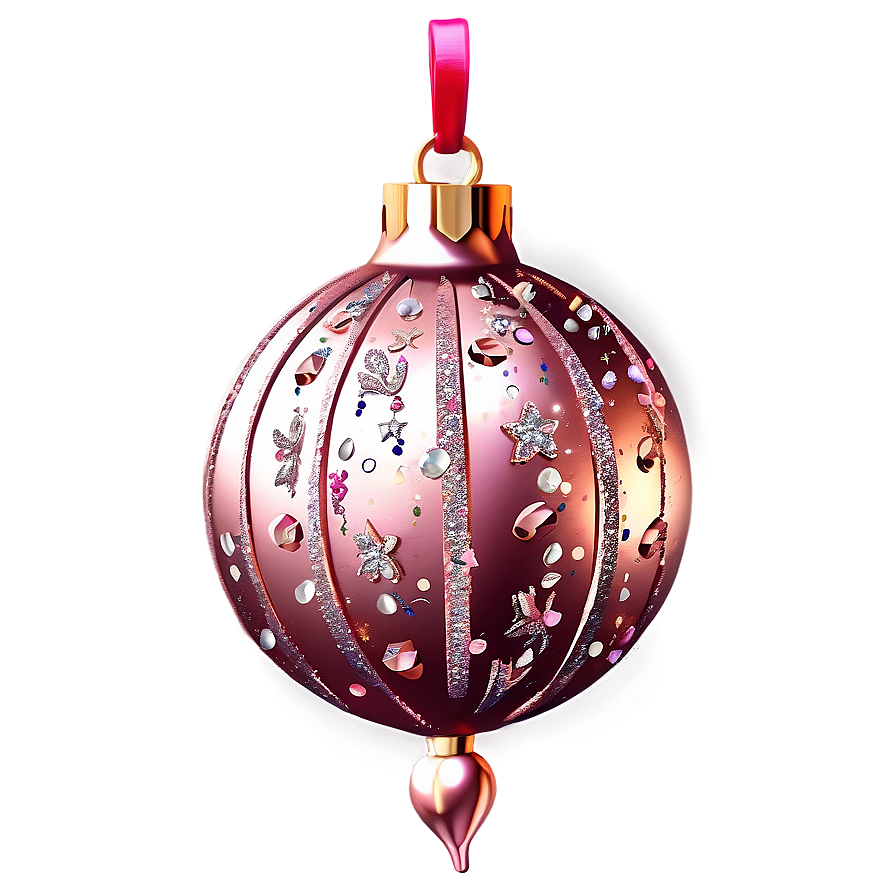 Rose Gold Glitter Christmas Ornaments Png Pin97 PNG Image