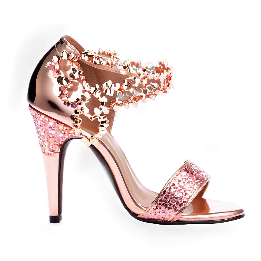 Rose Gold Glitter High Heels Png 06252024 PNG Image