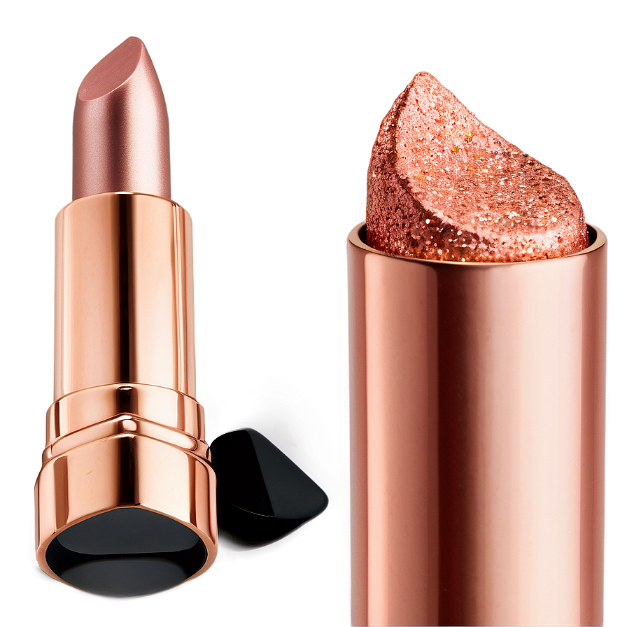 Rose Gold Glitter Lipstick Smear Png Uwu PNG Image