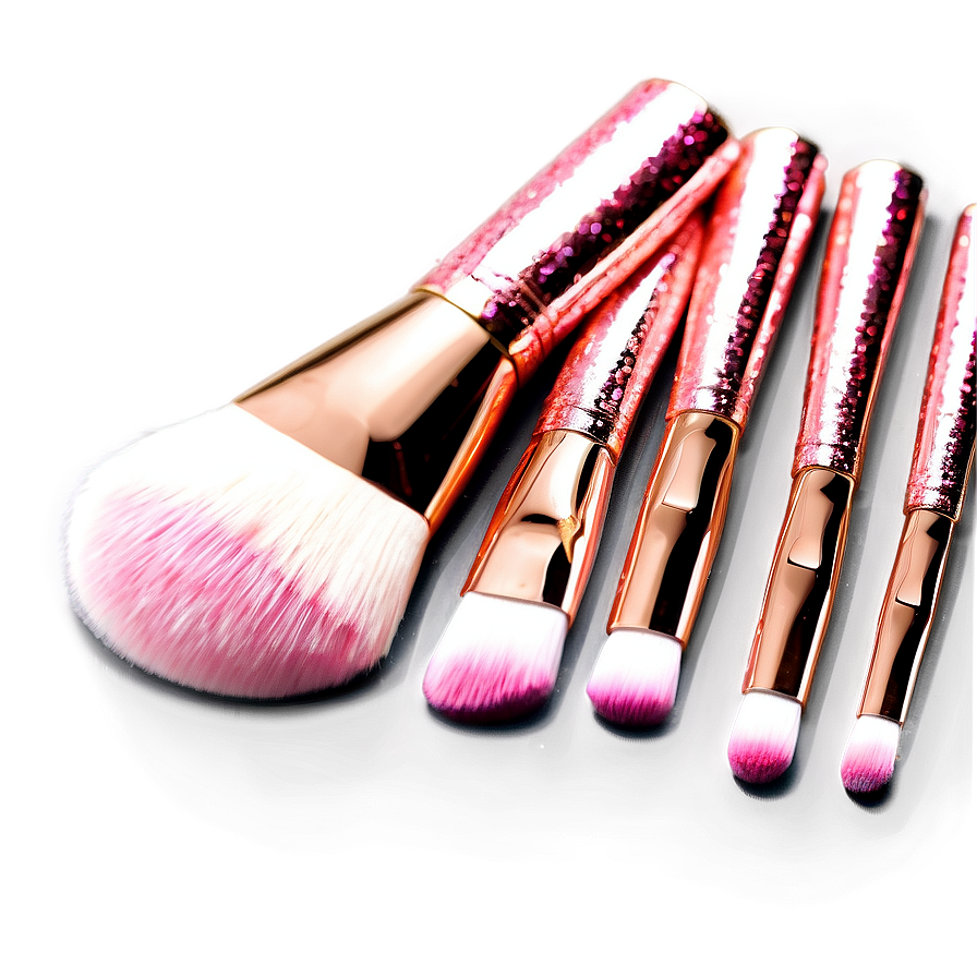 Rose Gold Glitter Makeup Brushes Png 87 PNG Image