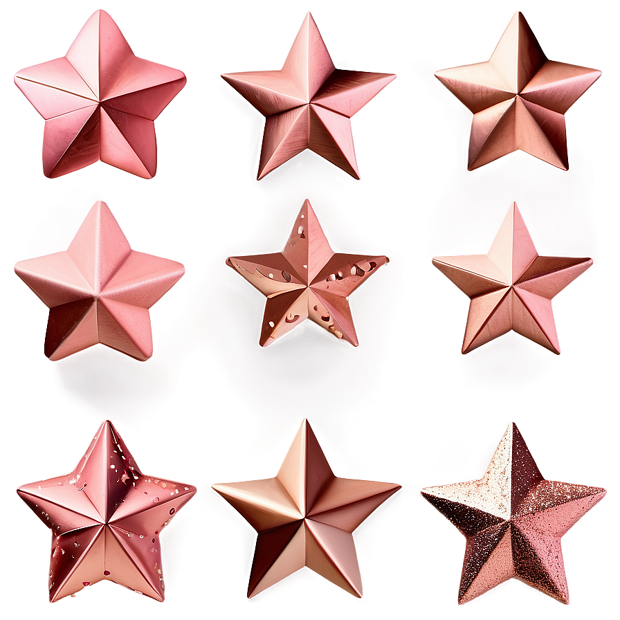 Rose Gold Glitter Stars Png 70 PNG Image