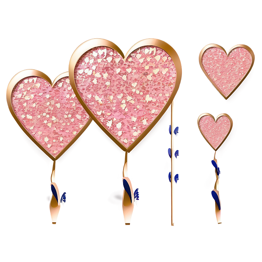 Rose Gold Glitter Valentine Hearts Png Xnk90 PNG Image