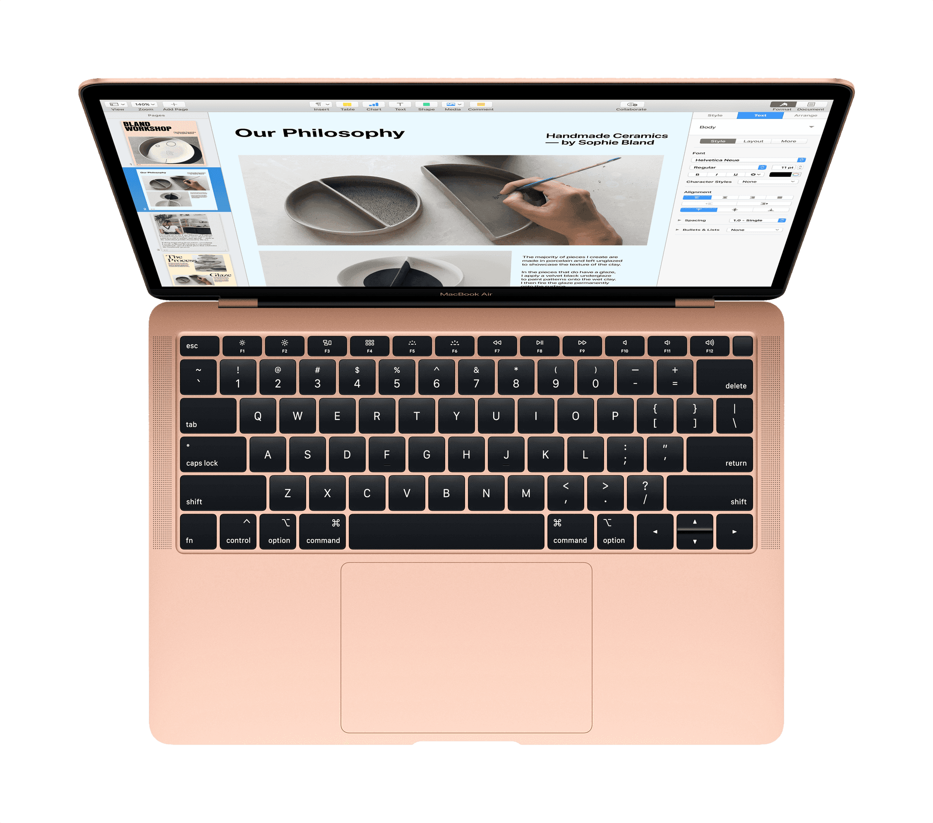 Rose Gold Laptop Displaying Website PNG Image