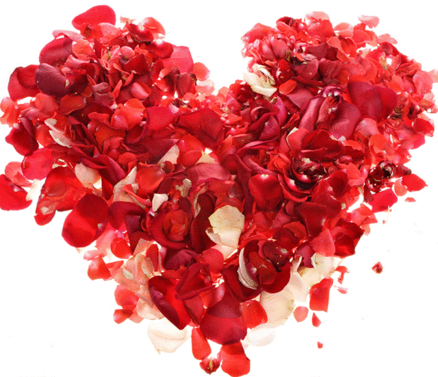 Rose Petal Heart Design PNG Image