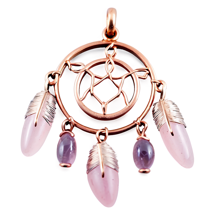 Rose Quartz Dreamcatcher Charm Png Nbk77 PNG Image