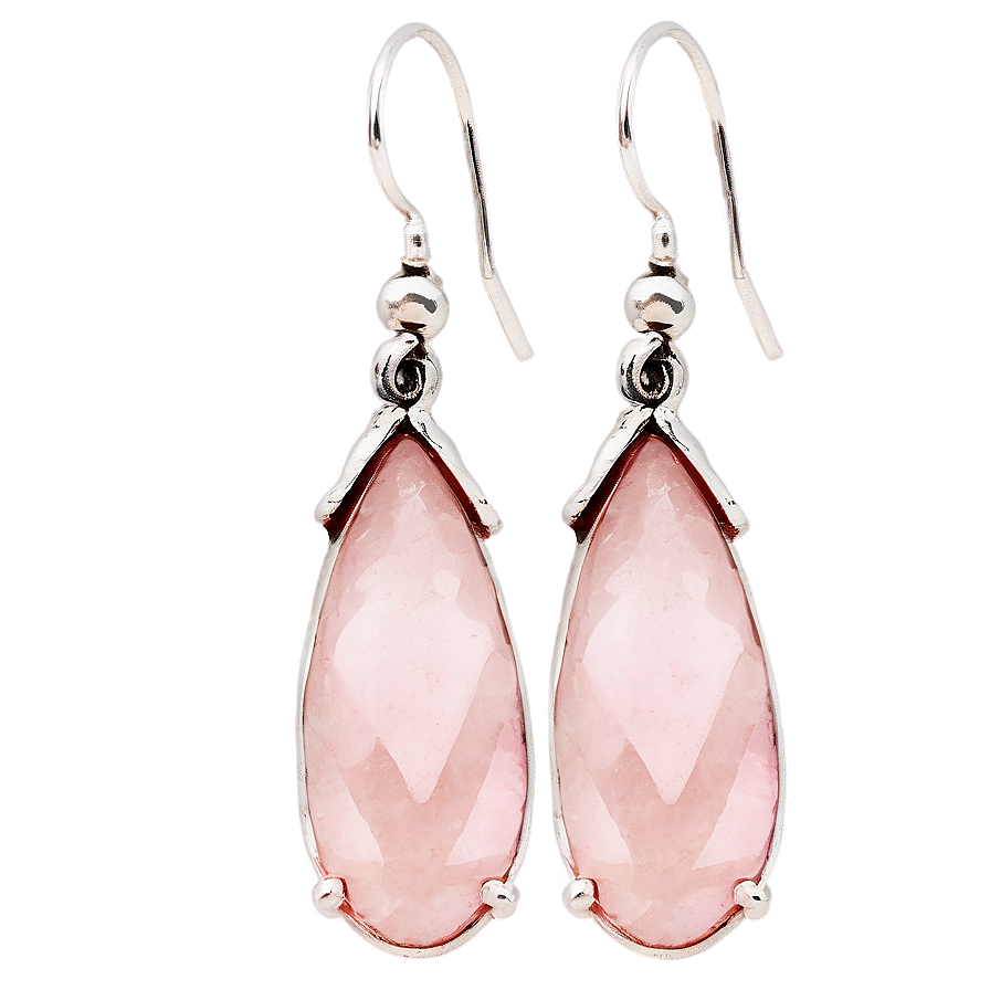 Rose Quartz Teardrop Earrings Png 99 PNG Image