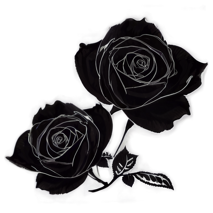 Rose Silhouette Black And White Png 51 PNG Image