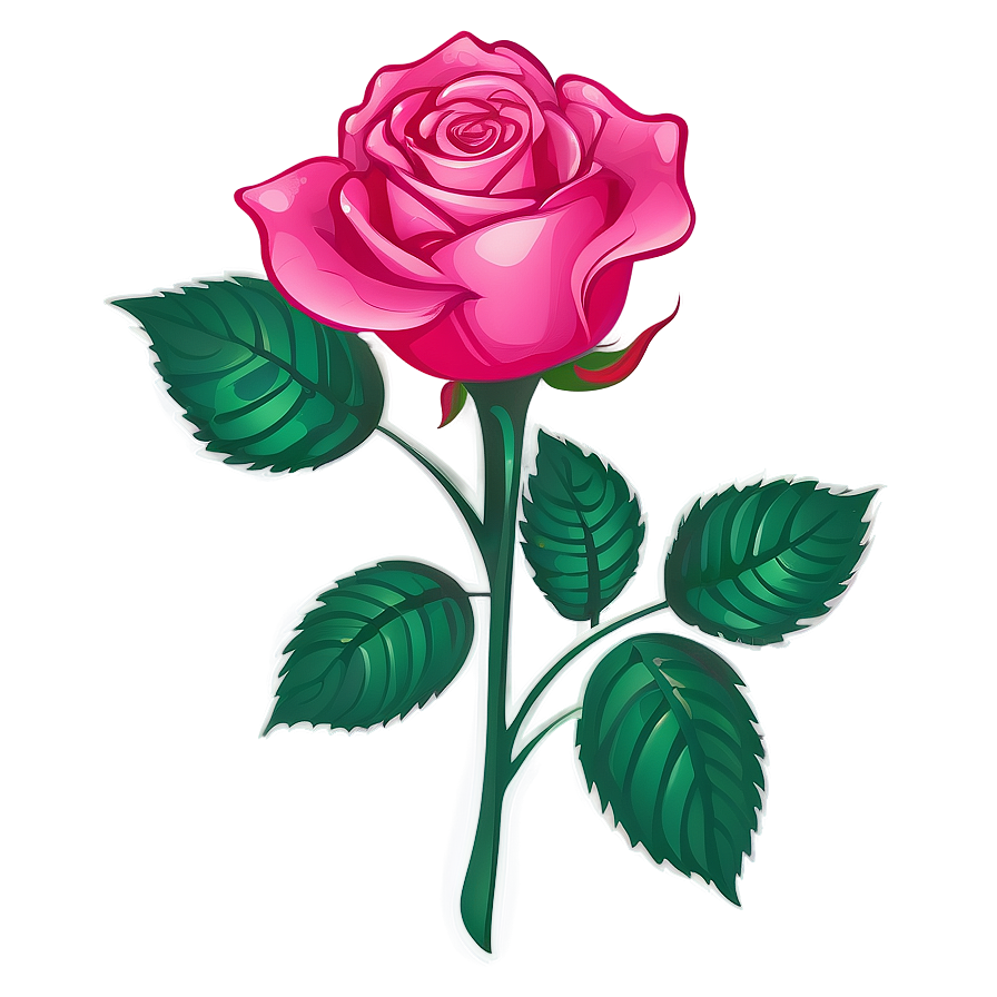 Rose With Leaves Clipart Png 33 PNG Image