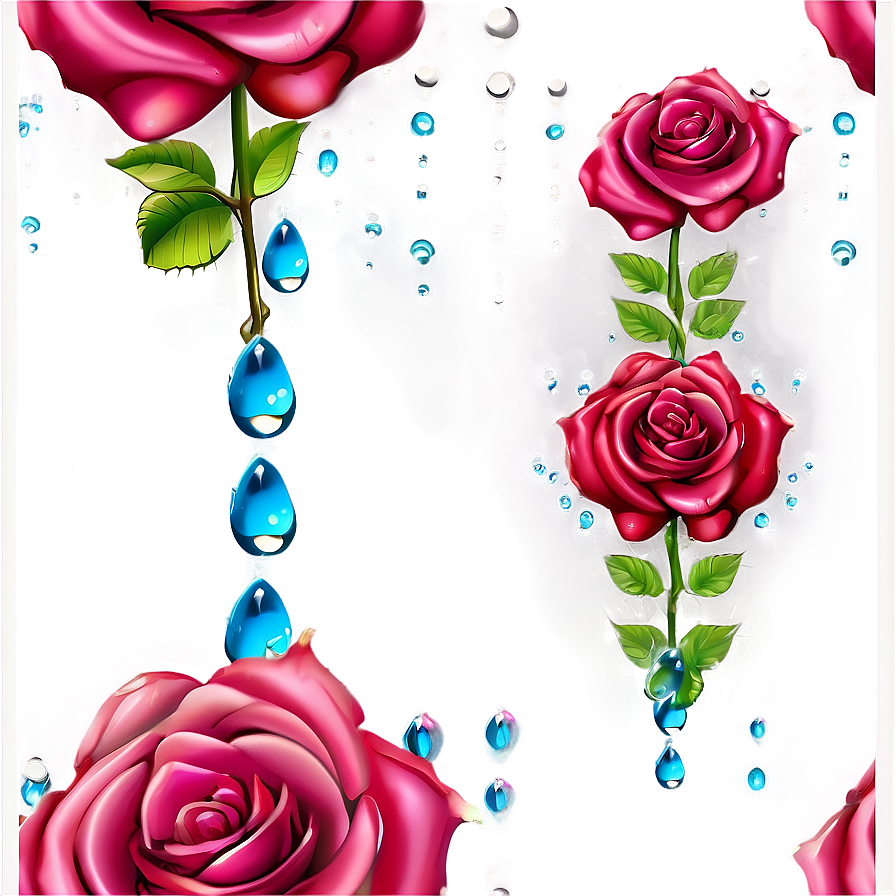 Roses And Dewdrops Png Qab55 PNG Image