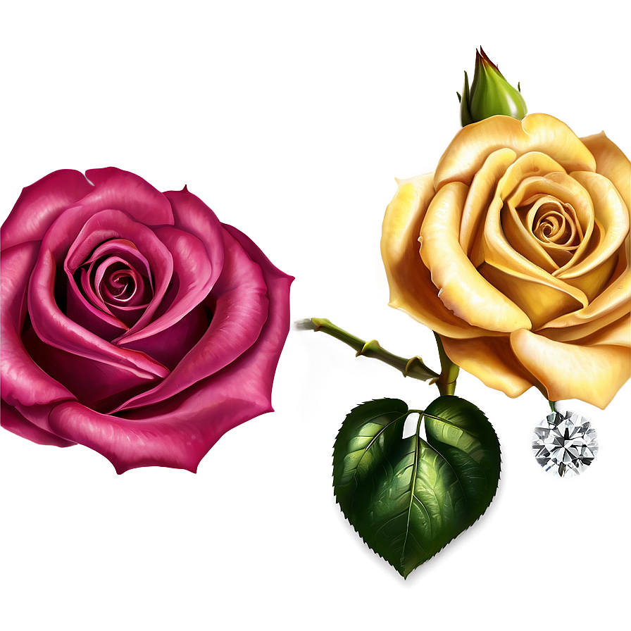 Roses And Diamonds Png 05042024 PNG Image