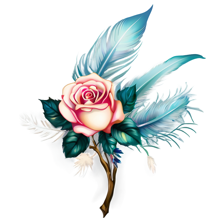 Roses And Feathers Png 93 PNG Image