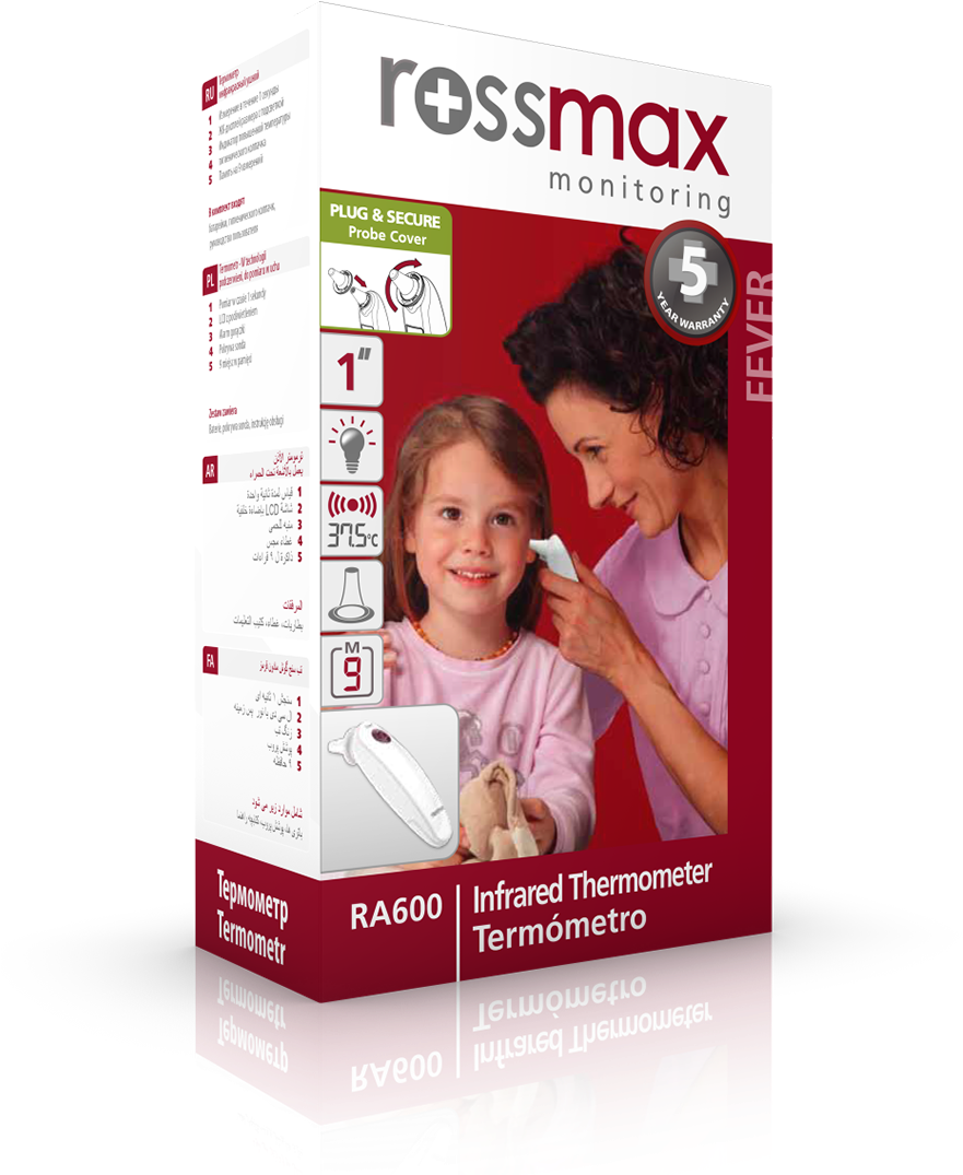 Rossmax Infrared Thermometer Packaging PNG Image