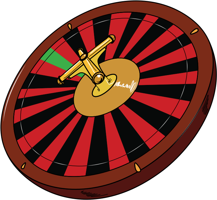 Roulette Wheel Cartoon Illustration PNG Image