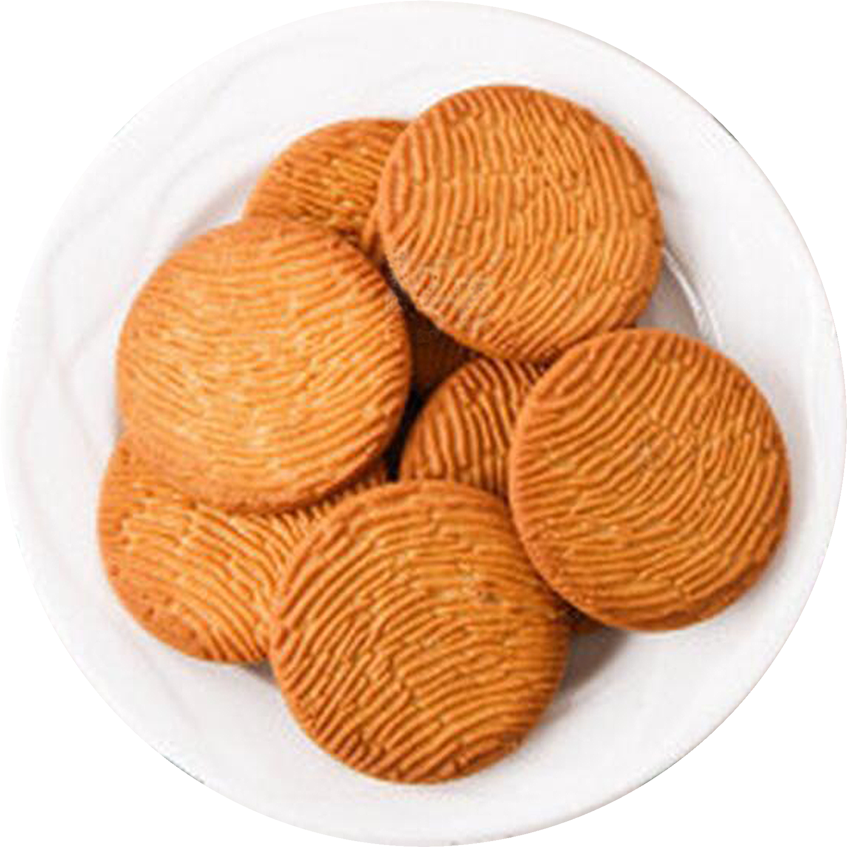 Round Biscuitson Plate PNG Image