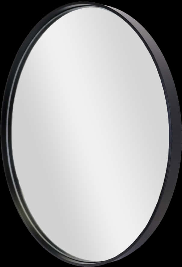 Round Black Frame Mirror PNG Image