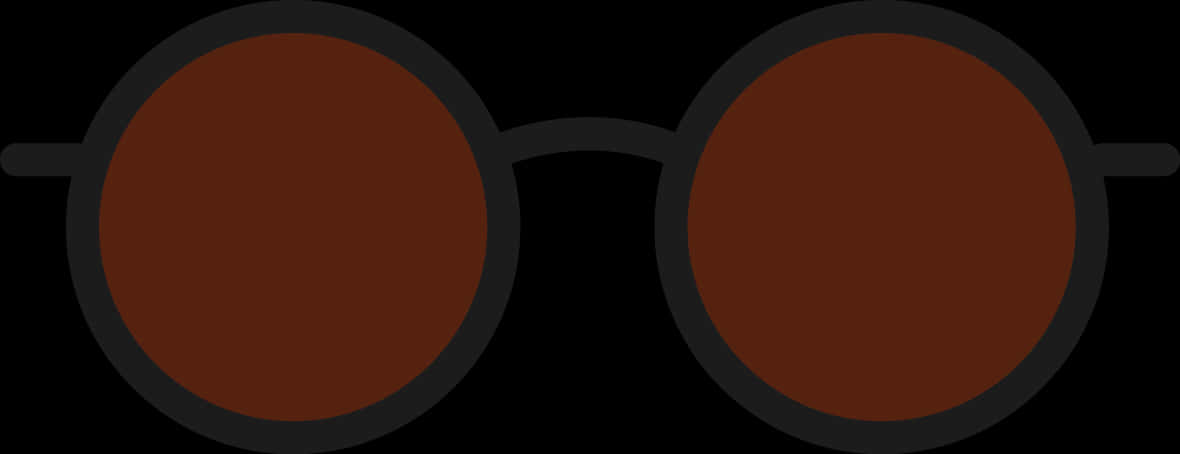 Round Black Glasses Icon PNG Image