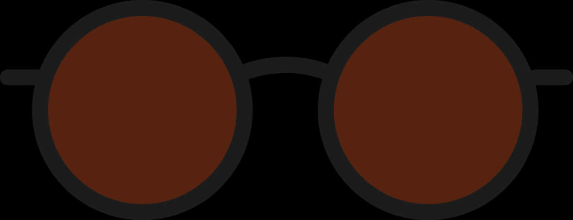 Round Black Glasses Illustration PNG Image