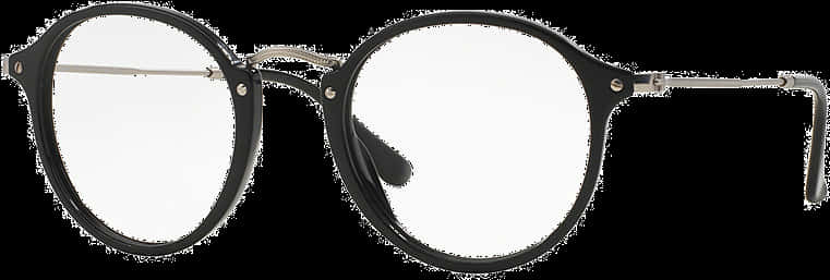 Round Frame Eyeglasses Isolated PNG Image