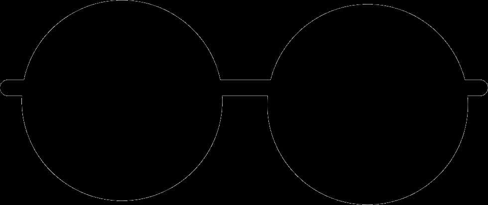 Round Frame Glasses Silhouette PNG Image