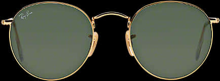 Round Gold Frame Sunglasses PNG Image