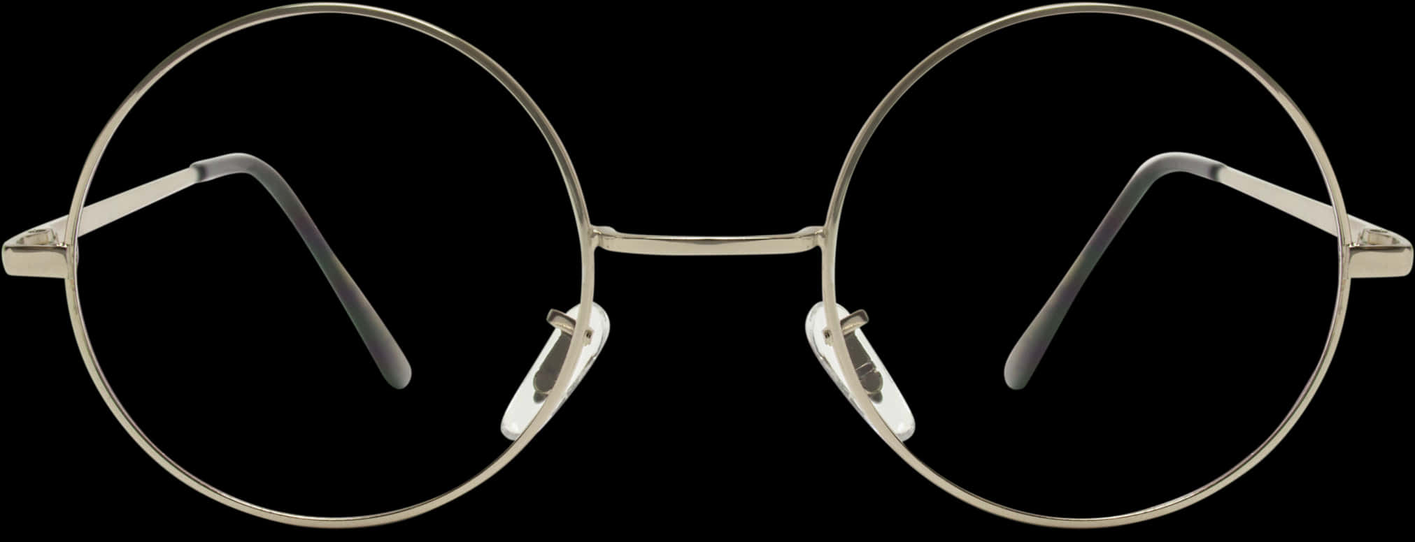 Round Metal Eyeglasses Isolated PNG Image