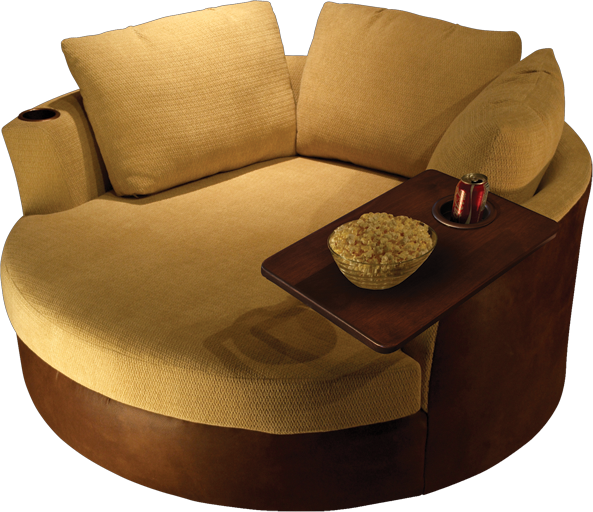 Round Sofa With Integrated Snack Table.jpg PNG Image